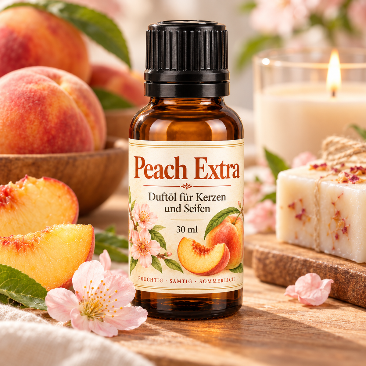 Peach Extra Duftöl 30 ml – Pfirsich Duftöl für Kerzen und Seifen