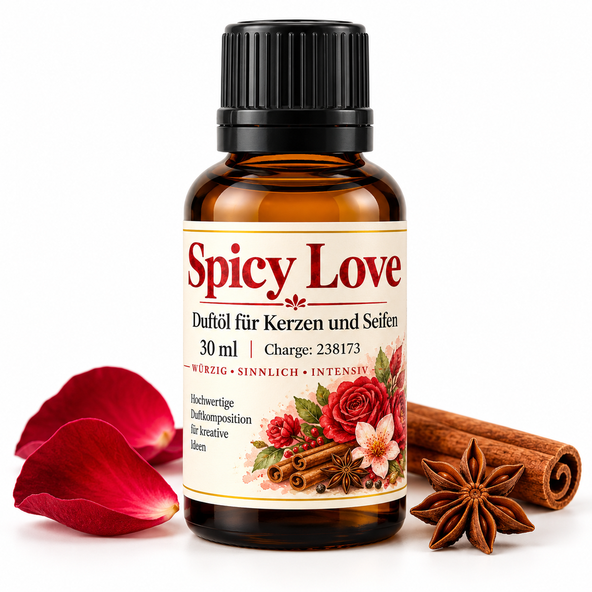 Spicy Love Fragrance Oil for Candles and Soaps – 30 ml 