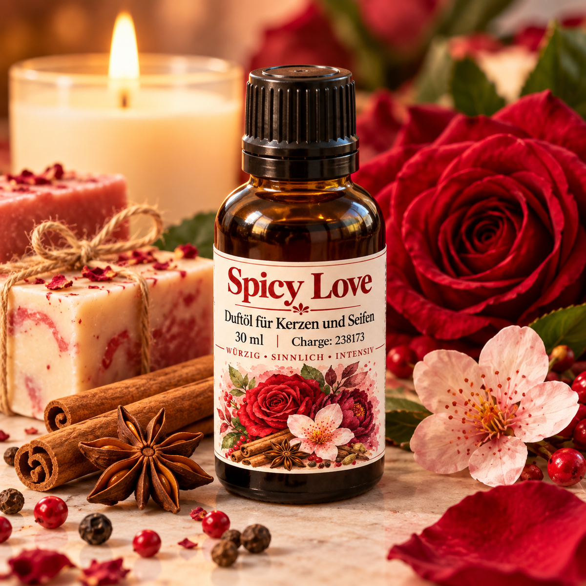 Spicy Love Fragrance Oil for Candles and Soaps – 30 ml 