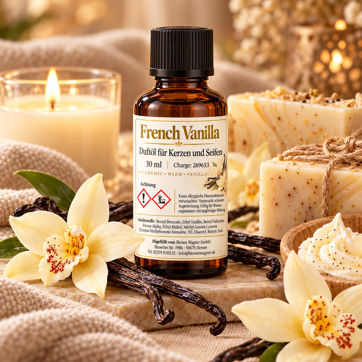 French Vanilla Fragrance Oil 30 ml – Vanilla fragrance for candles & soaps 