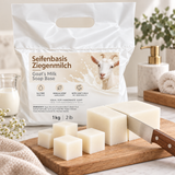 Ziegenmilch Seifenbasis 1 kg – weiße Glycerin-Rohseife zum Seifengießen